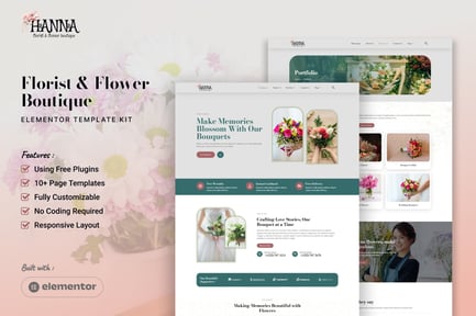 Preview: Hanna - Florist & Flower Boutique Elementor Template Kit