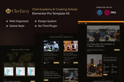 Preview: Chefaca - Chef Academy & Cooking School Elementor Pro Template Kit