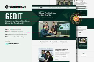 Preview: Gedit - Management Consulting Firms Elementor Template Kit