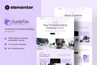Preview: GuideTax - Tax Advisor & Financial Colsulting Elementor Template Kit
