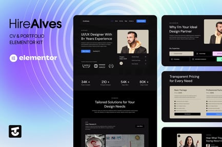 Preview: HireAlves - CV & Portfolio Elementor Template Kits