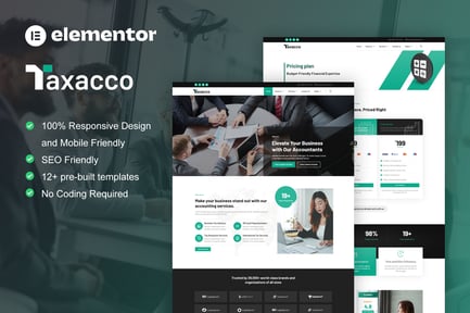 Preview: Taxacco - Accounting Firm Elementor Pro Template Kit