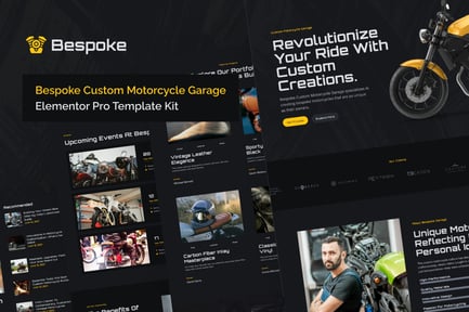Preview: Bespoke - Custom Motorcycle Garage Elementor Pro Template Kit