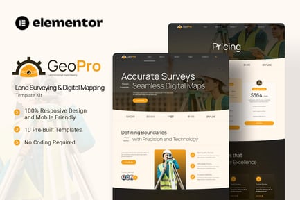 Preview: Geopro - Land Surveying & Digital Mapping Elementor Template Kit