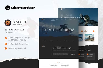 Preview: Exsport - Extreme Sport Club Elementor Template Kit