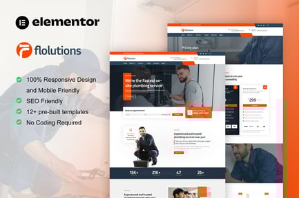 Preview: Flolution - Plumber & Repair Service Elementor Template Kit