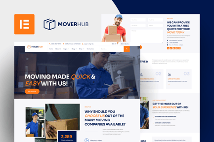 Preview: Moverhub - Moving Company Elementor Pro Template Kit