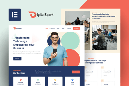 Preview: DigitalSpark - IT Services Elementor Pro Template Kit