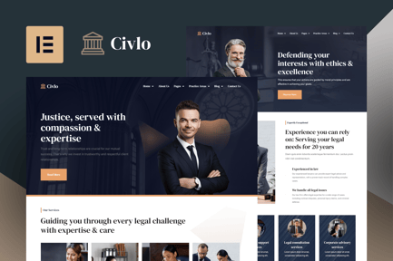 Preview: Civlo - Lawyer & Law Office Elementor Pro Template Kit