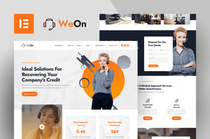 Preview: WeOn - Call Center & Telemarketing Elementor Pro Template Kit