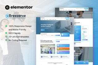 Preview: Breezerve - Air Conditioner & HVAC Repair Elementor Pro Template Kit