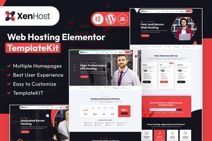 Preview: XenHost - Web Hosting Elementor Template Kit