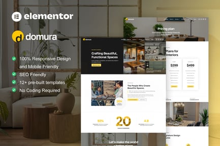 Preview: Domura - Interior Design & Architecture Elementor Pro Template Kit