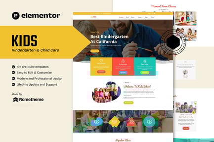 Preview: Kids - Kindergarten & Child Care Elementor Template Kit