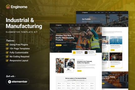 Preview: Enginome - Industrial & Manufacturing Elementor Template Kit