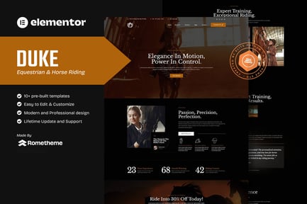 Preview: Duke - Equestrian & Horse Riding Elementor Template Kit