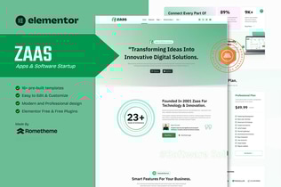 Preview: Zaas - Apps & Software Startup Elementor Template Kit