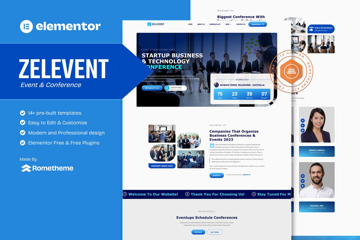 Zelevent Event & Conference Elementor Template Kit, WP Template Kits
