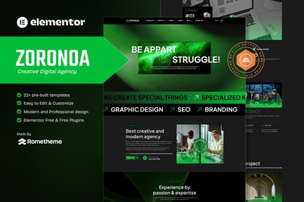 Preview: Zoronoa - Creative Digital Agency Elementor Template Kit