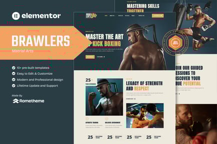 Preview: Brawlers - Martial Arts Elementor Template Kit