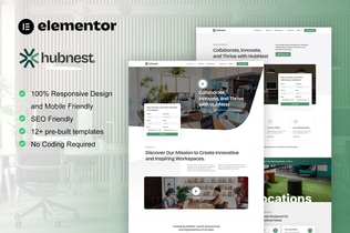 Preview: Hubnest - Coworking Space & Virtual Office Elementor Pro Template Kit
