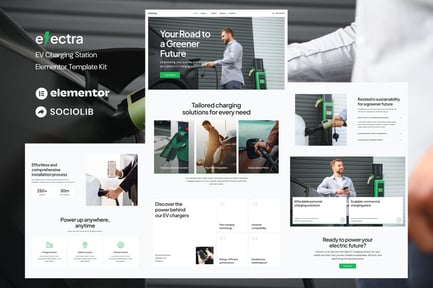 Preview: Electra - EV Charging Station Elementor Template Kit