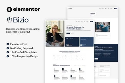 Preview: Bizio - Business and Finance Consulting Elementor Template Kit