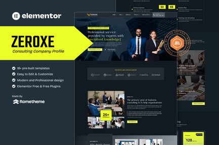 Preview: Zeroxe - Consulting Company Profile Elementor Template Kit