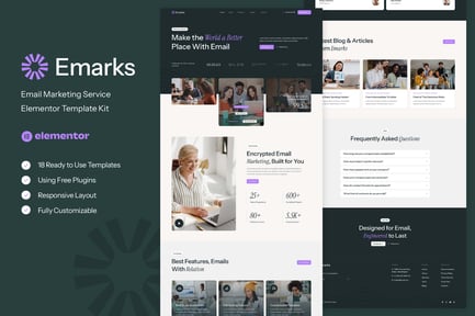 Preview: Emarks - Email Marketing Service Elementor Template Kit