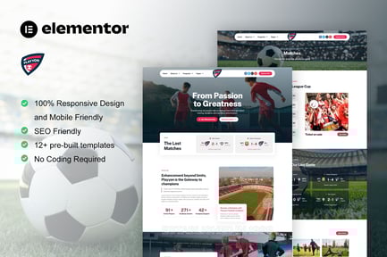 Preview: Playyon - Football Team & Sports Academy Elementor Pro Template Kit