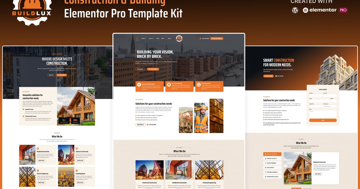 Buildlux - Construction Elementor Pro Template Kit, WP Template Kits ft ...