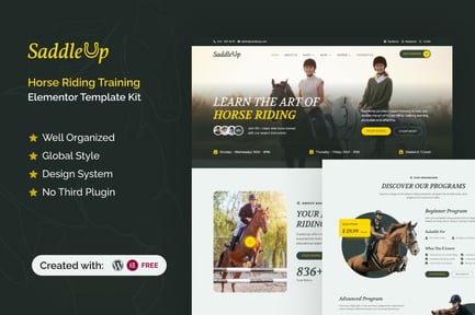 Preview: SaddleUp - Horse Riding Training Elementor Template Kit