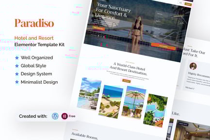 Preview: Paradiso - Hotel & Resort Elementor Template Kit
