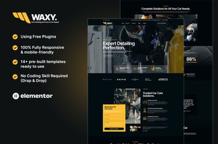 Preview: Waxy - Car Detailing Service & Car Repair Elementor Template Kit