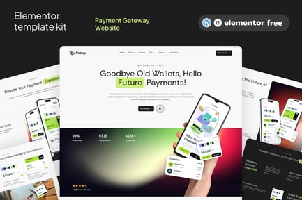 Preview: Pobay - Online Payment Gateway Mobile Apps Elementor Template Kit