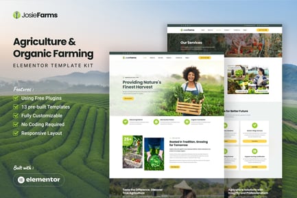 Preview: JosieFarms - Agriculture & Organic Farming Elementor Template Kit