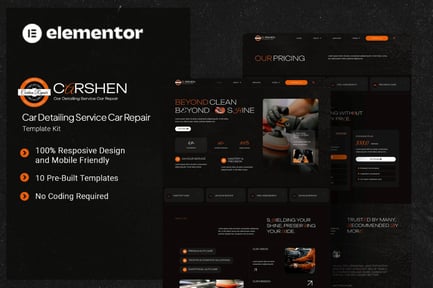Preview: Carshen - Car Detailing Service Car Repair Elementor Template Kit