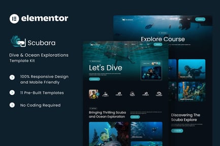 Preview: Scubara - Dive & Ocean Explorations Elementor Template Kit
