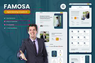 Vista previa: Famosa - Kit de plantillas Elementor para agencia de marketing digital