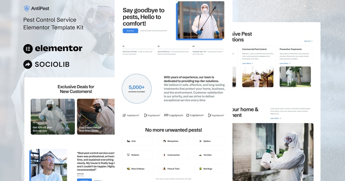 AntiPest - Pest Control Service Elementor Template Kit, WP Template ...