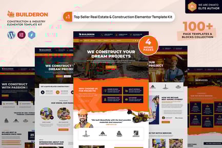 Preview: Builderon – Construction & Industry Elementor Pro Template Kit