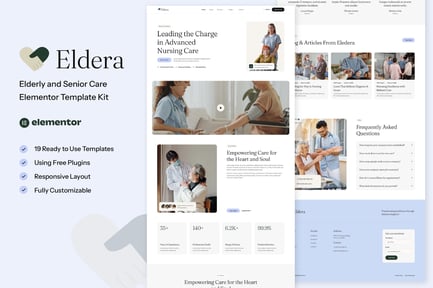Preview: Eldera - Elderly & Senior Care Elementor Template Kit
