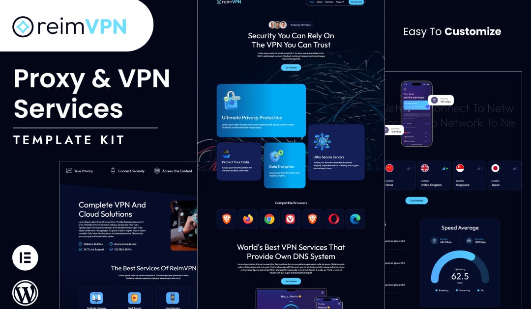 Reimvpn - Kit de plantillas Elementor para servicios de proxy y VPN ...