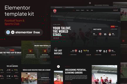 Preview: Ballademy - Football Team & Sports Club Elementor Template Kit