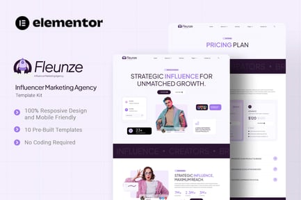 Preview: Fleunze - Influencer Marketing Agency Elementor Template Kit