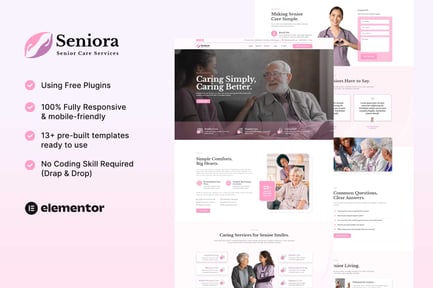 Preview: Seniora - Senior Care Services Elementor Template Kit