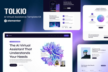 Preview: Tolkio - AI Virtual Assistance App Elementor Template Kit