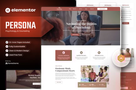 Preview: Persona - Psychology & Counseling Elementor Template Kit