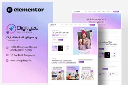 Preview: Digityze - Digital Marketing Agency Elementor Template Kit