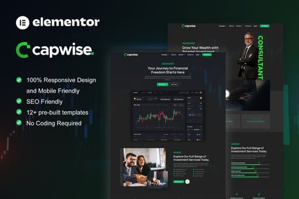 Vorschau: CapWise - Elementor Pro Template Kit für Handel und Investition